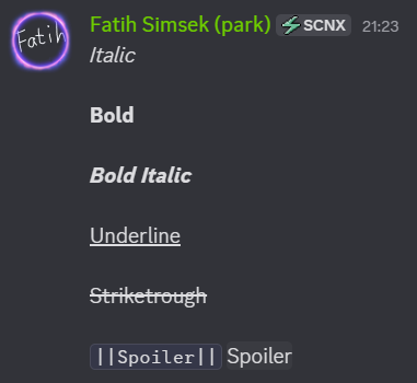 A screenshot showing spoiler, small text and all the styles at the top